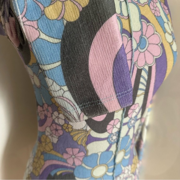 NWT UO Damson Madder Peggy Psychedelic Rib Top in Purple Multi sz 4 - Picture 7 of 12
